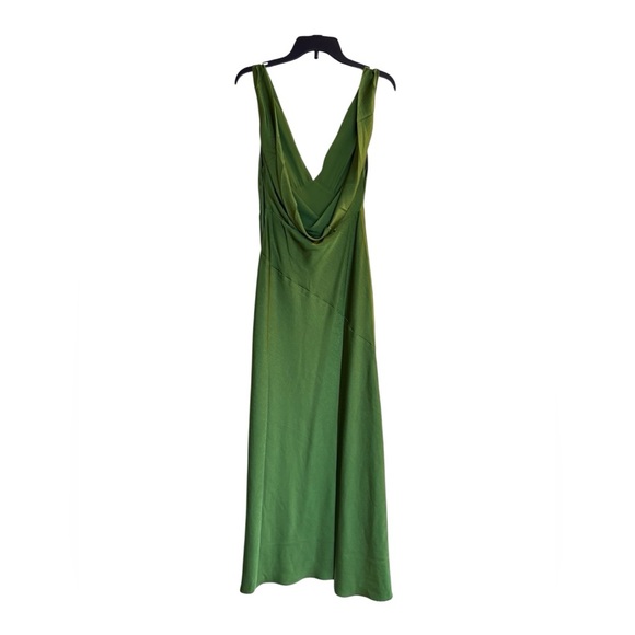 Meshki Nadia Maxi Satin Green Dress Back Cowl NWT size XS - Picture 11 of 11